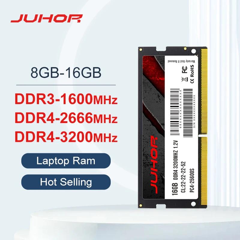 JUHOR Memoria Ram DDR4 8GB 16GB 2666mhz 3200mhz DDR3 8GB 1600mhz Sodimm Ʈ  Ʈ ޸